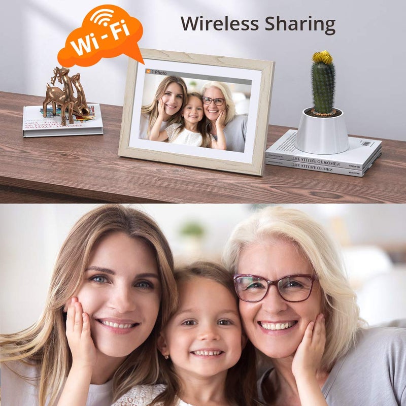 Dragon Touch Digital Picture Frame WiFi 10 inch IPS Touch Screen Digital Photo Frame Display, 32GB Storage, Auto-Rotate, Share Photos via App, Email, Cloud, Classic 10 White, XKS0001-WT-US2 - Image 3